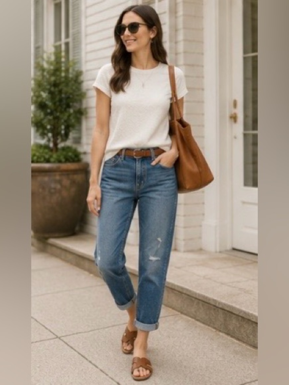 Calvin Klein Slim Boyfriend Distressed Jeans Blue Mid Rise Size 31 NWT